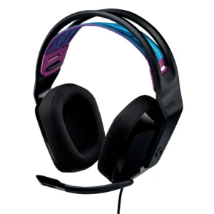 headset gamer logitech g335, 3.5mm para pc/playstation/xbox/switch/mobile, driver 40mm, arco ajustável