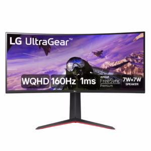 monitor gamer curvo lg ultragear 34", wqhd, ultrawide, 160hz, 1ms, freesync premium, hdr10, som integrado