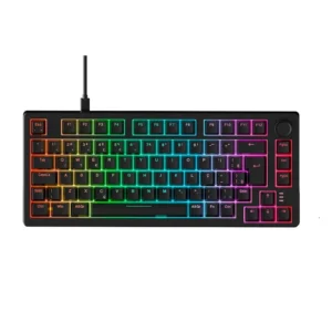 teclado sem fio mecânico gamer husky nomadic, rgb, switch gateron g pro brown, bluetooth, abnt2, preto htg800ptma
