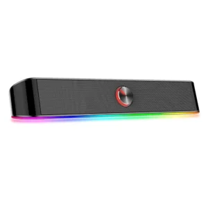 soundbar gamer redragon adiemus, 6w rms, rgb, usb, 150hz/20khz, botão touch, preto gs560